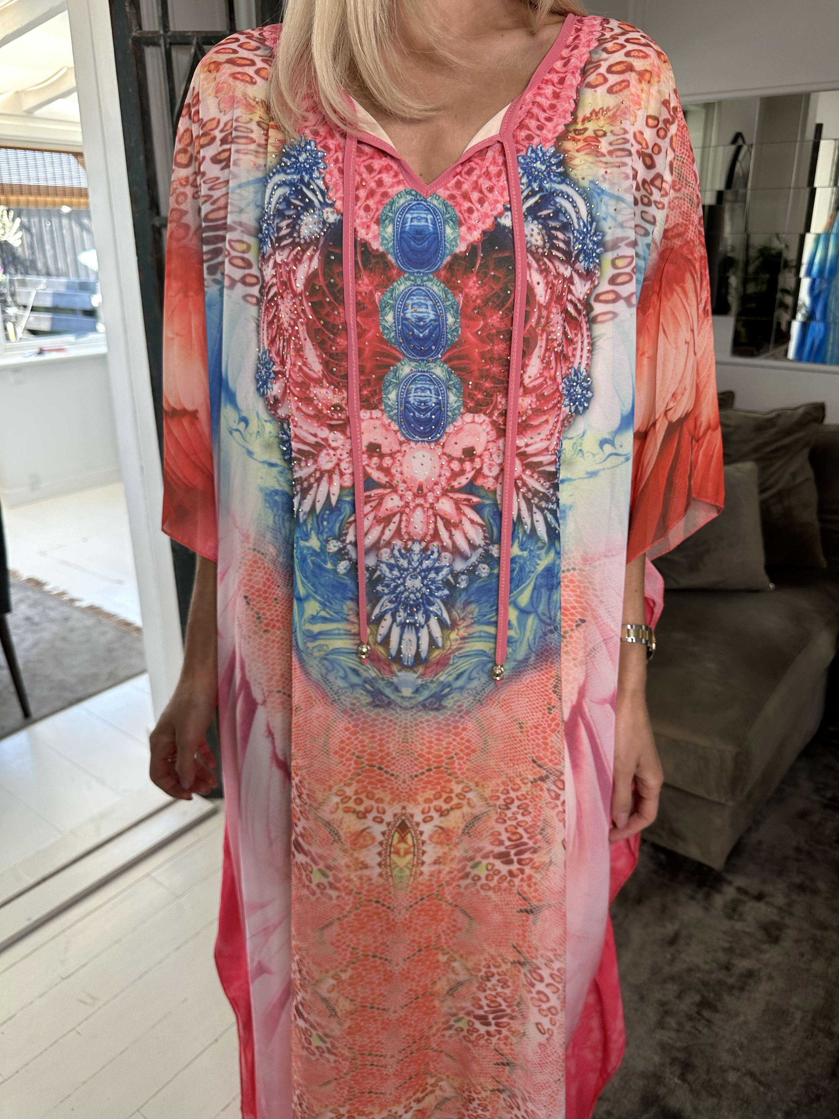 Sasha Snake - Lang tunika med slangeprint og similisten